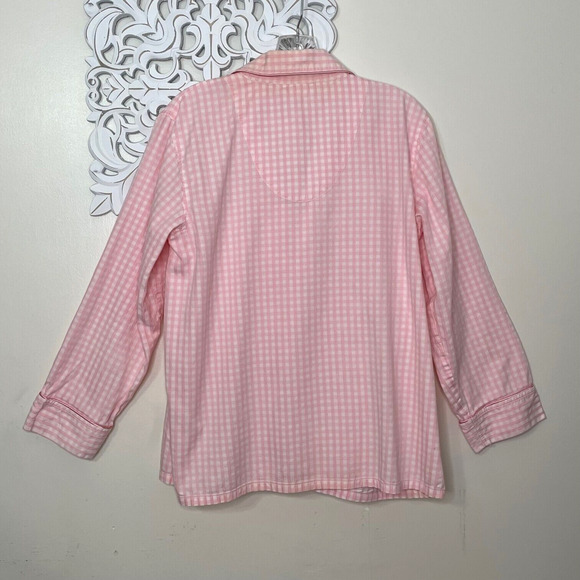 NAUTICA Sleepwear women's Medium pajama set pink gingham breast cancer awareness - Picture 2 of 10